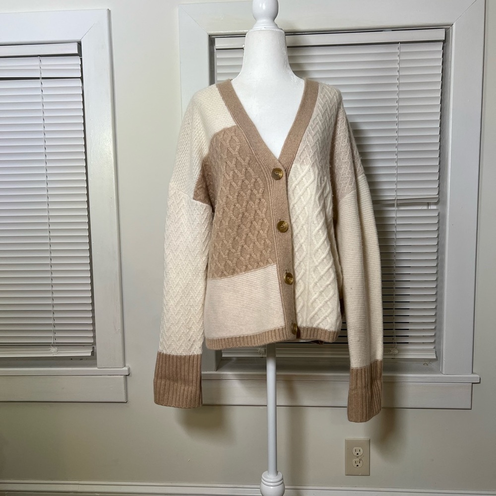 Tri Color Cashmere Cardigan